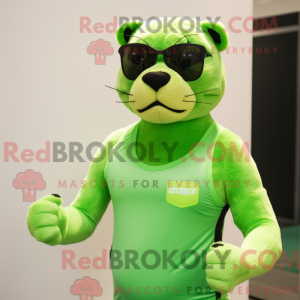 Lime Green Panther mascot...