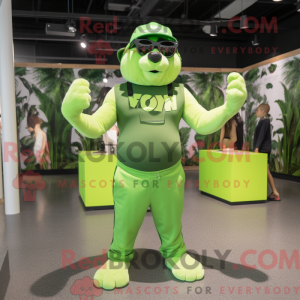 Postava maskota Lime Green...