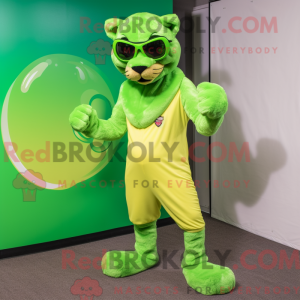 Lime Green Panther maskot...