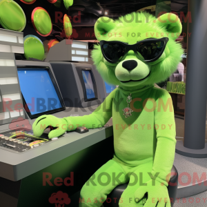 Lime Green Panther mascot...