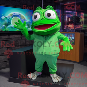 Grøn frø maskot kostume...