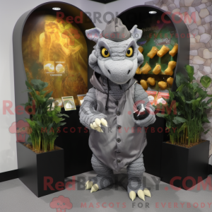 Gray Dragon mascot costume...