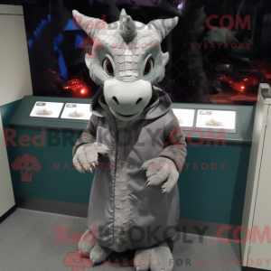 Gray Dragon mascot costume...
