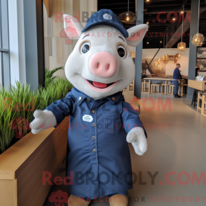 Navy Pig-maskotdraktfigur...