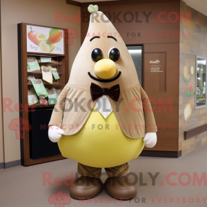 Tan Pear mascot costume...