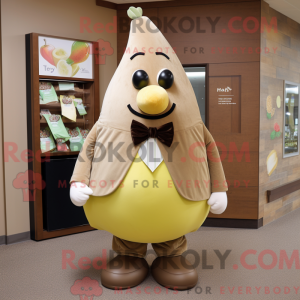 Tan Pear maskot kostume...