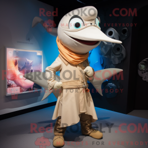 Tan sværdfisk maskot...