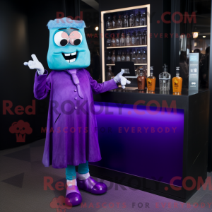 Purple Ghost mascot costume...