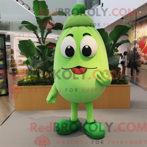 Green Mango mascot costume...