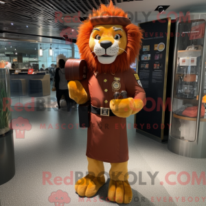 Rust Lion maskot kostume...