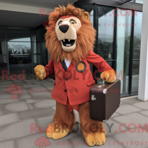 Rust Lion mascot costume...