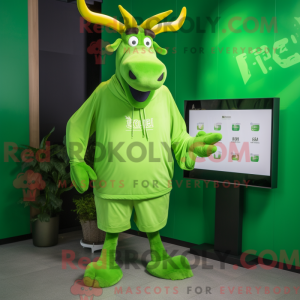 Lime Green Elk mascot...