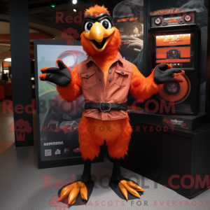 Orange Crow maskot kostume...