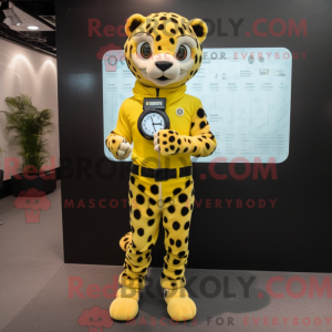 Lemon Yellow Leopard mascot...