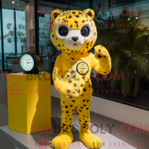 Lemon Yellow Leopard mascot...