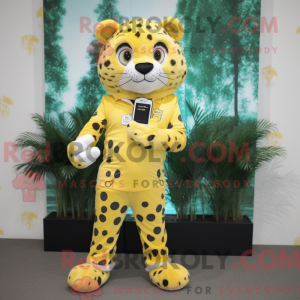 Lemon Yellow Leopard mascot...