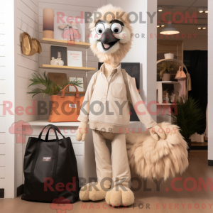 Beige Emu mascot costume...