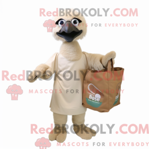 Beige Emu maskot kostume...