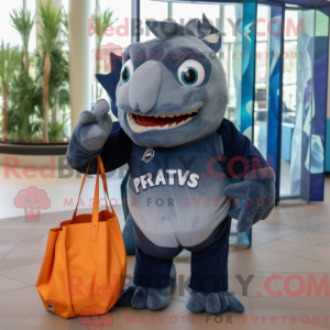 Navy Piranha mascot costume...