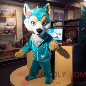 Turquoise Dingo mascot...