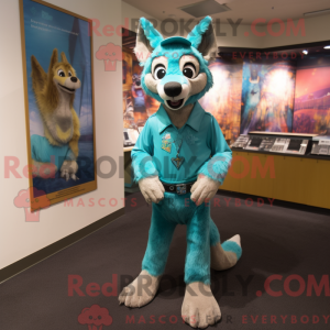 Turkis Dingo maskot kostume...