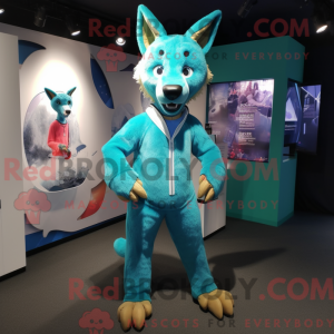 Turkis Dingo maskot kostume...