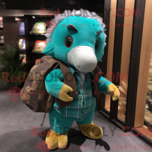 Turquoise Pangolin mascot...