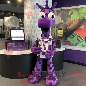 Lila Giraffe Maskottchen...