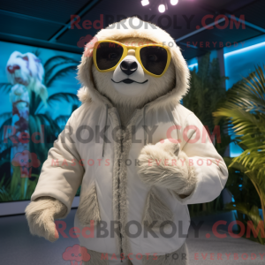 White Sloth mascot costume...