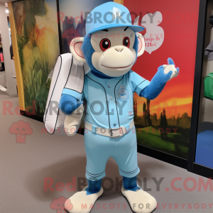 Sky Blue Monkey mascot...