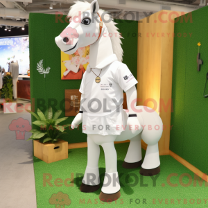 Hvit hest maskot drakt...