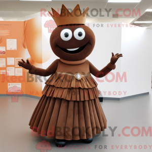 Brown Queen mascot costume...