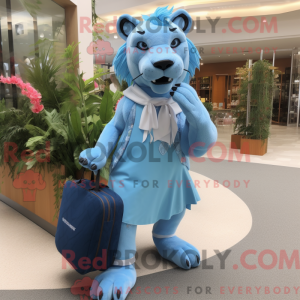 Sky Blue Smilodon mascot...