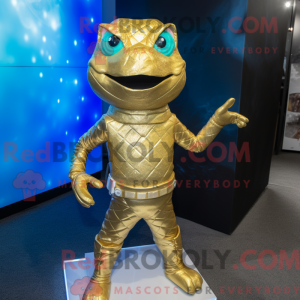 Gold Ice maskot kostume...