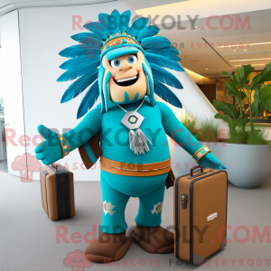 Turkis Chief maskot kostume...
