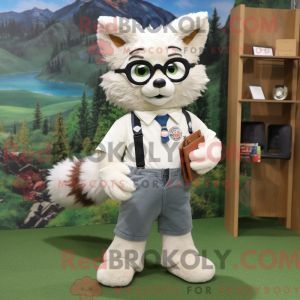 White Fox-maskotdraktfigur...