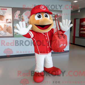 Red Baseball Glove mascot...