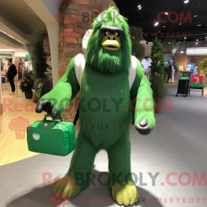 Grøn Sasquatch maskot...