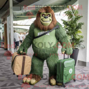 Green Sasquatch mascot...