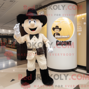 Cream Cowboy mascot costume...