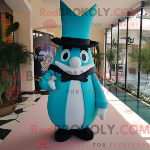 Cyan King mascot costume...