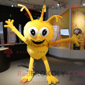Gele Spider mascottekostuum...