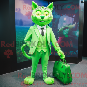 Lime Green Cat maskot...