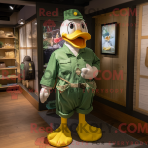 Green Duck mascot costume...
