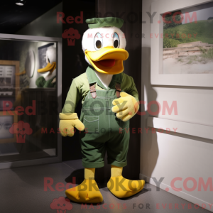 Green Duck mascot costume...