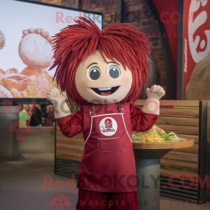 Maroon Ramen mascot costume...