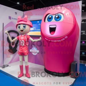Pink Soccer Goal mascot...