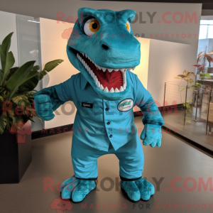 Postava maskota Teal T Rex...