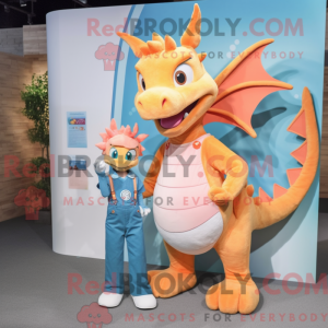 Peach Dragon Maskottchen...