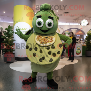 Olive Pizza mascot costume...